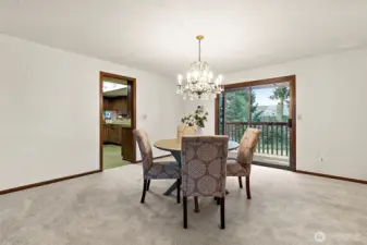 Formal dining area near living room.