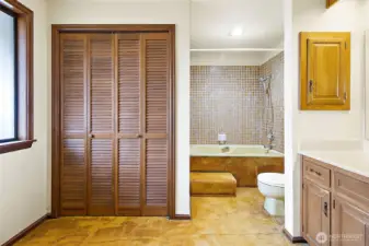 Primary bathroom on upper level.
