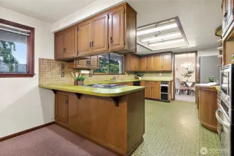 Kitchen before remodel simulation.