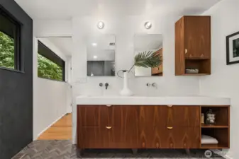 The custom cabinetry is stunning