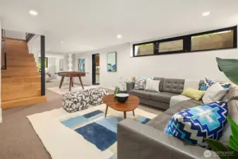 Easy access to the outdoors from the basement living area