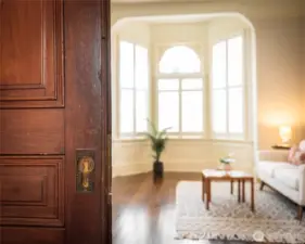 Sliding pockets doors between living and dining rooms