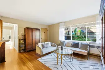 Great natural lighting and beautiful hardwood floors
