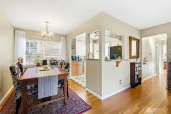 Dining area is spacious and can fit a full size table