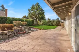 Thoughtful and mature landscaping create a peaceful and private setting.