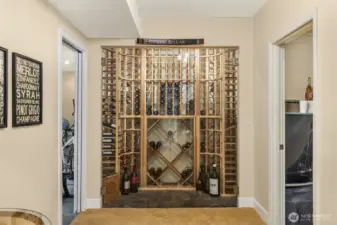 Lower level wine room.