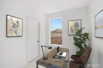 Flexible space perfect for an office or bedroom. Photo has been virtually staged.