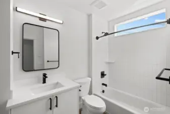 Bathroom filled with natural lighting for a bright, refreshing feel.