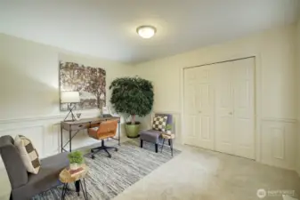 This additional main-floor bedroom serves well as a home office or perhaps an exercise room.  Lot's of options here!
