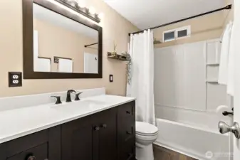Tastefully updated bathroom with fresh finishes.