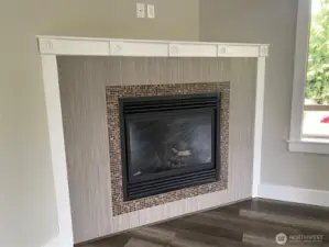 Cozy gas fireplace