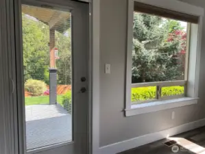 Exterior doors with in-glass blinds and retractable screens