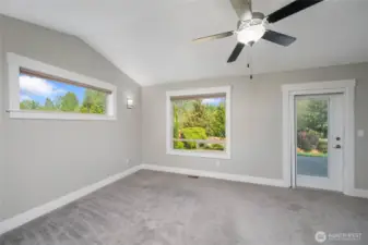 Primary suite opens onto patio