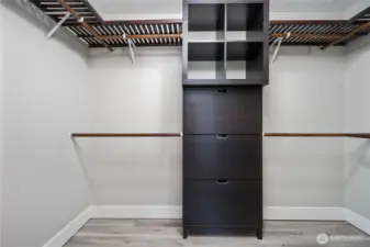 Generous walk-in closet