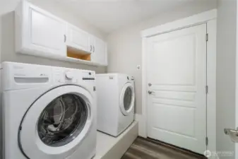 Elevated washer/dryer are included