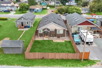 Drone photo of backyard