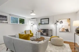 Mini-split AC & wood-burning fireplace