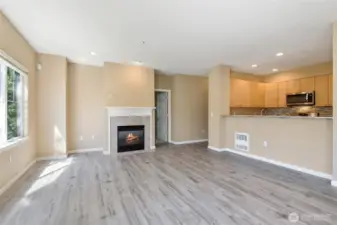 Entertaining is easy with the living room open to the kitchen.