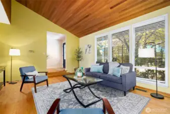 Notice the extensive oak hard wood floors throughout the home!