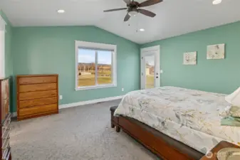 Primary Bedroom with private access to the back deck.