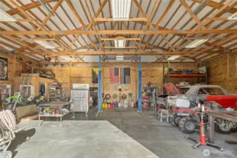 Interior of shop with lift.
