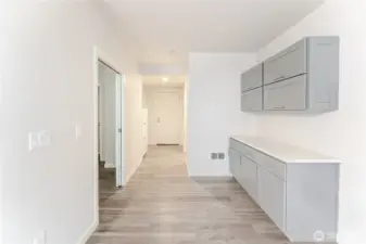 Buffet for extra prep and pantry space.