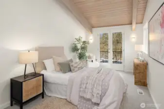 One of five secondary bedrooms on the upper level, not including the primary suite.