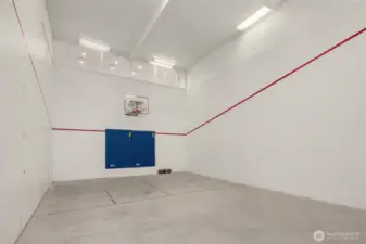 Resort-level amenities include a full regulation squash court and half-court basketball.