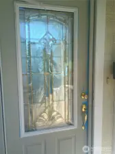 Front door brass/ leaded glass style