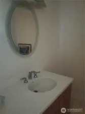 Main floor half bath vanity sink