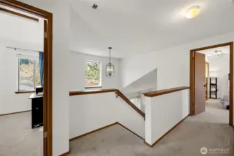 Primary bedroom completely separate from other bedrooms