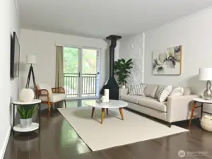 Virtually staged living room