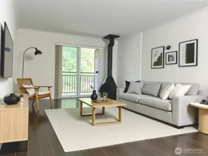 Virtually staged living room