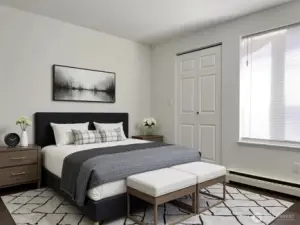 Virtually staged guest bedroom