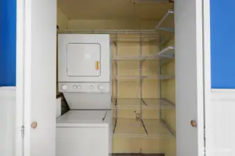 The laundry closet was expanded in 2020 as well. The laundry could be relocated to the basement, if you wanted to claim the closet for other purposes, such as a kitchen pantry or a game closet.