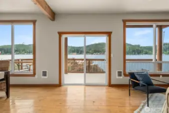 Sliding door to deck from great room/ kitchen.