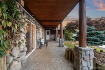 Patio outside of lower-level bedrooms.