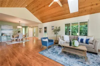 Living room to dining area.