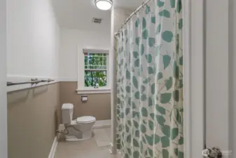Unit B full bathroom upstairs, completely updated.