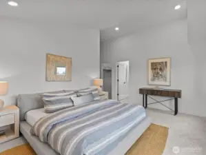 Another view of the spacious primary suite! Model home.