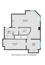 Downstairs is your office, a 4th bedroom, the secret room, and so much storage!