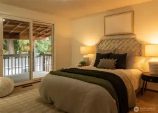 Sunday coffee on the back deck, anyone? Step through the slider, or just enjoy a spring morning without leaving the bedroom!