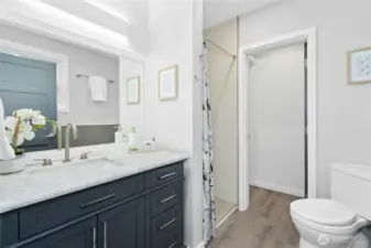 Lower level Jack & Jill 3/4 bath.