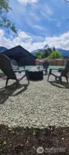 Backyard firepit area