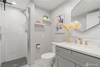 Gorgeous remodeled primary bath.