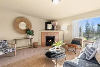 Living Room with gas fireplace