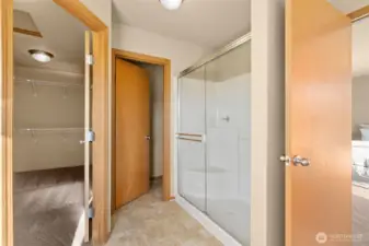 Primary bath and walk-in closet