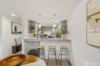 Updated Pendant Lighting and Extra Storage below