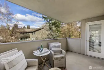 Large Private Balcony with Access from Primary BR