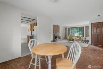 Dining room, entry way, and hall have Parquet flooring.